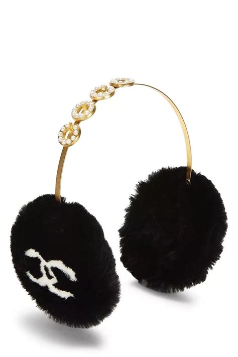 black chanel earmuffs|chanel headbands for women.